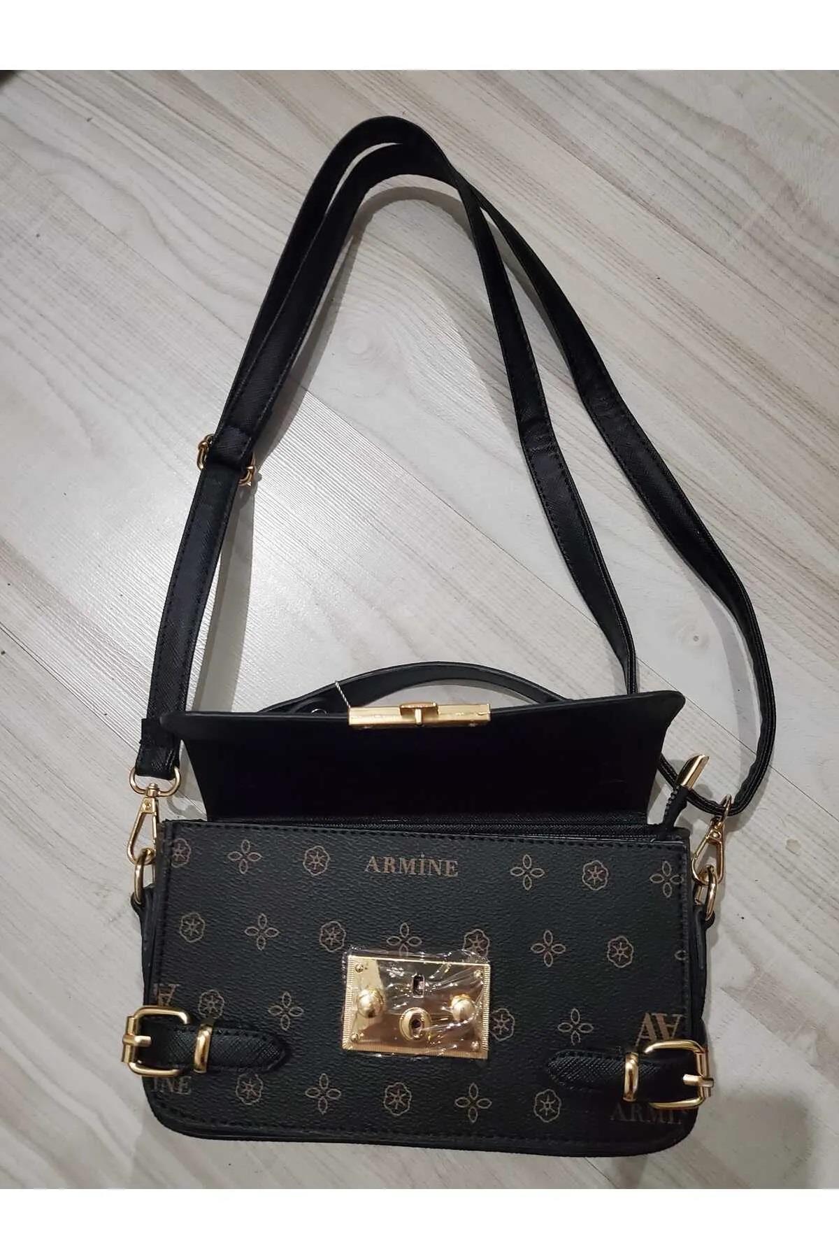 Armine 359 Siyah Baskılı Kadın Çanta