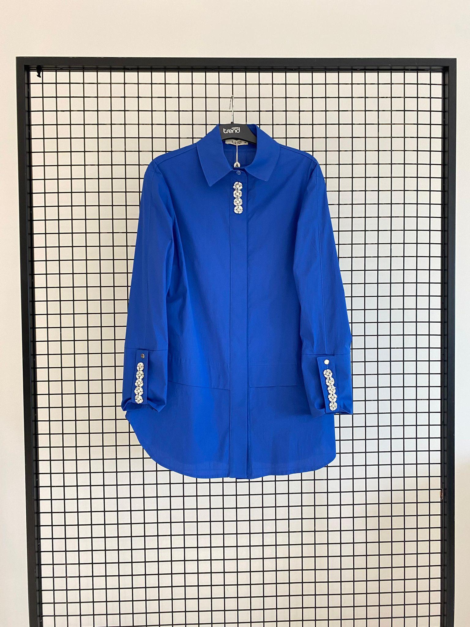 Armine TREND Yakası Taş Detaylı Bayan Tunik İndigo 25YT4134