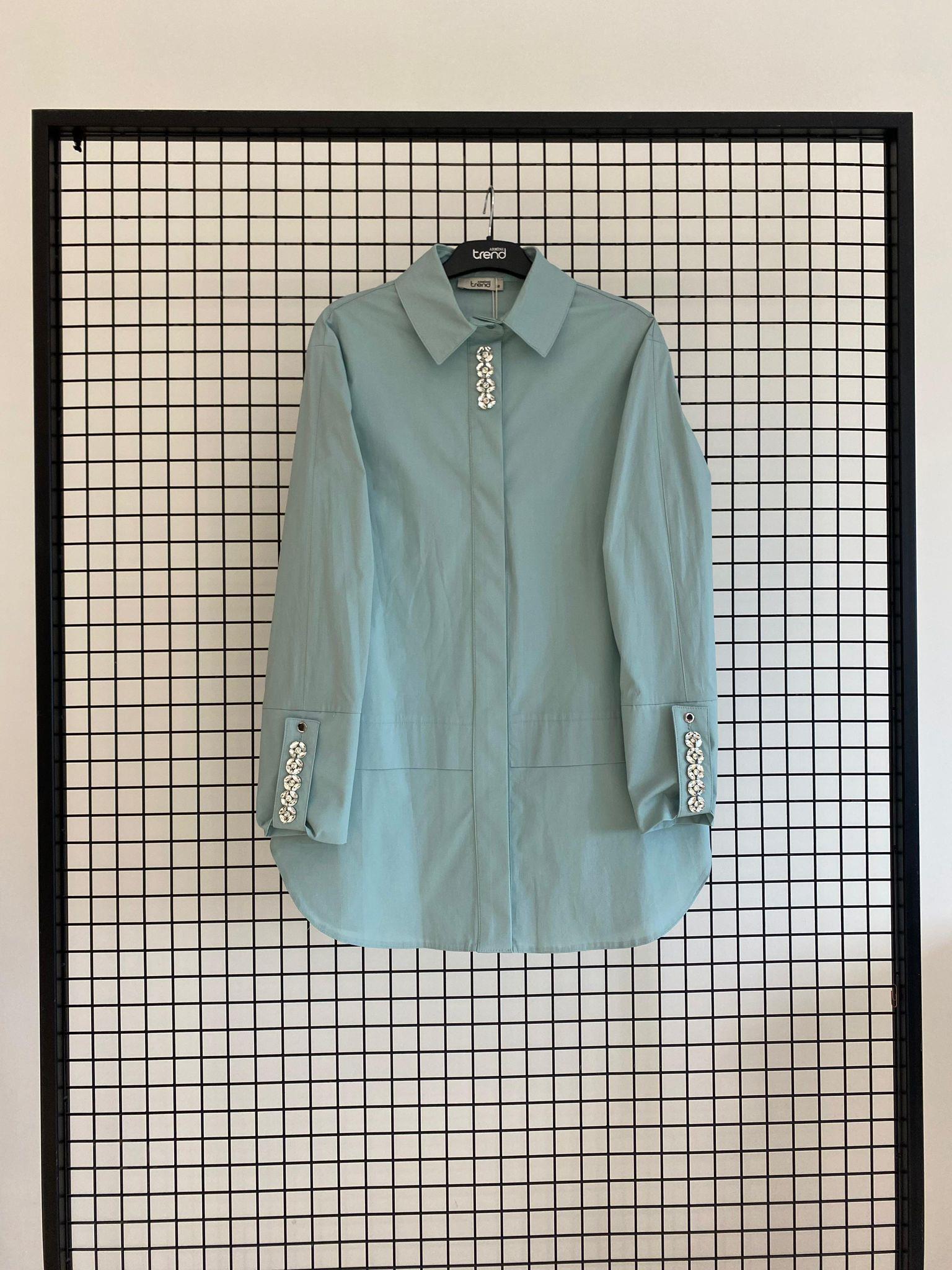 Armine TREND Yakası Taş Detaylı Bayan Tunik Mint 25YT4134