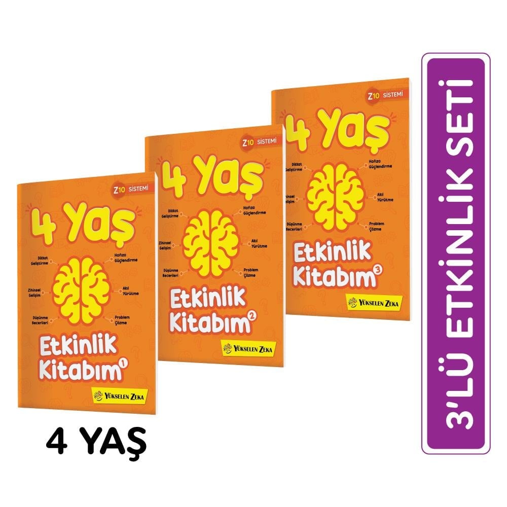 4 Yaş Etkinlik Kitabım Seti | Yükselen Zeka | Mutluluk Dağıtır