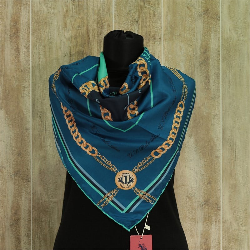 POLO Twill Eşarp 415-4 Mavi-Yeşil