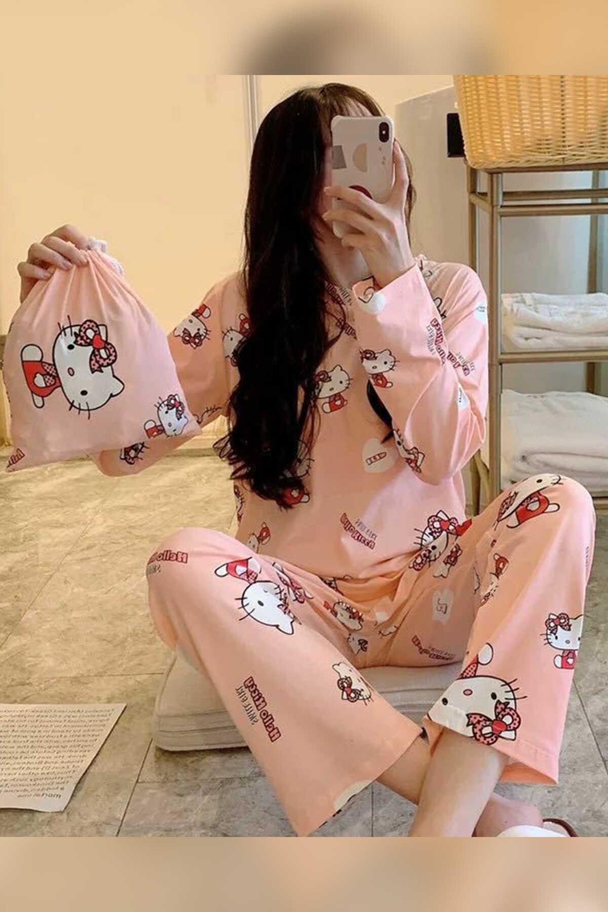 New Cat3 süpersoft Kadın Pijama takım - Pembishomewear