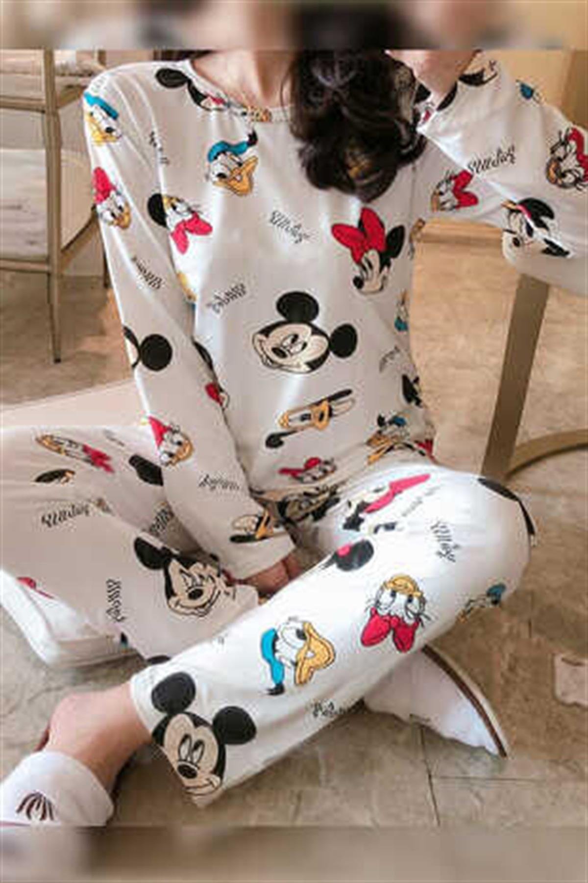 New Mickey süpersoft Kadın Pijama takım - Pembishomewear