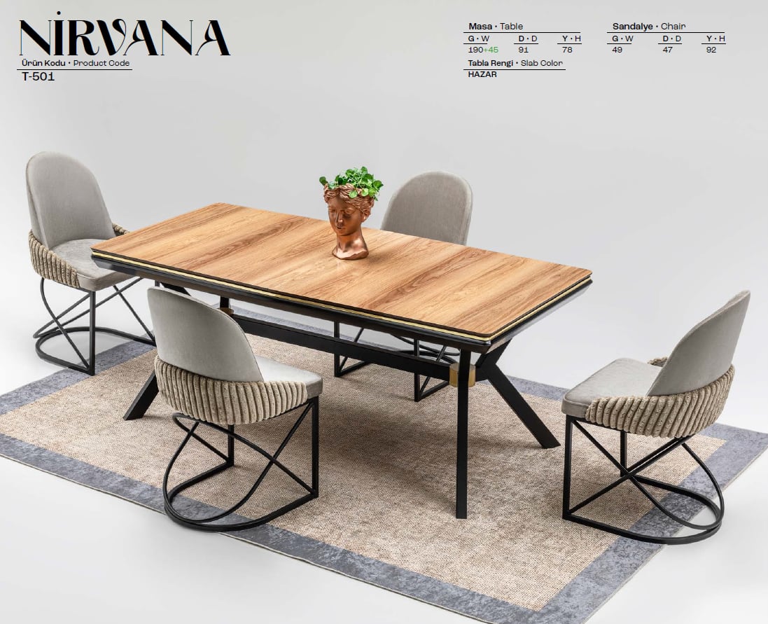 NİRVANA MASA TAKIMI (6 SAN.)