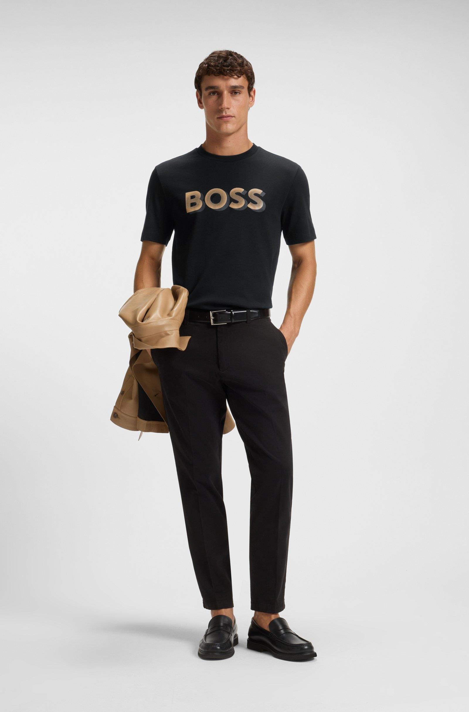 BOSS Dokuma Siyah T-Shirt - 50551902-001 | Wejaar