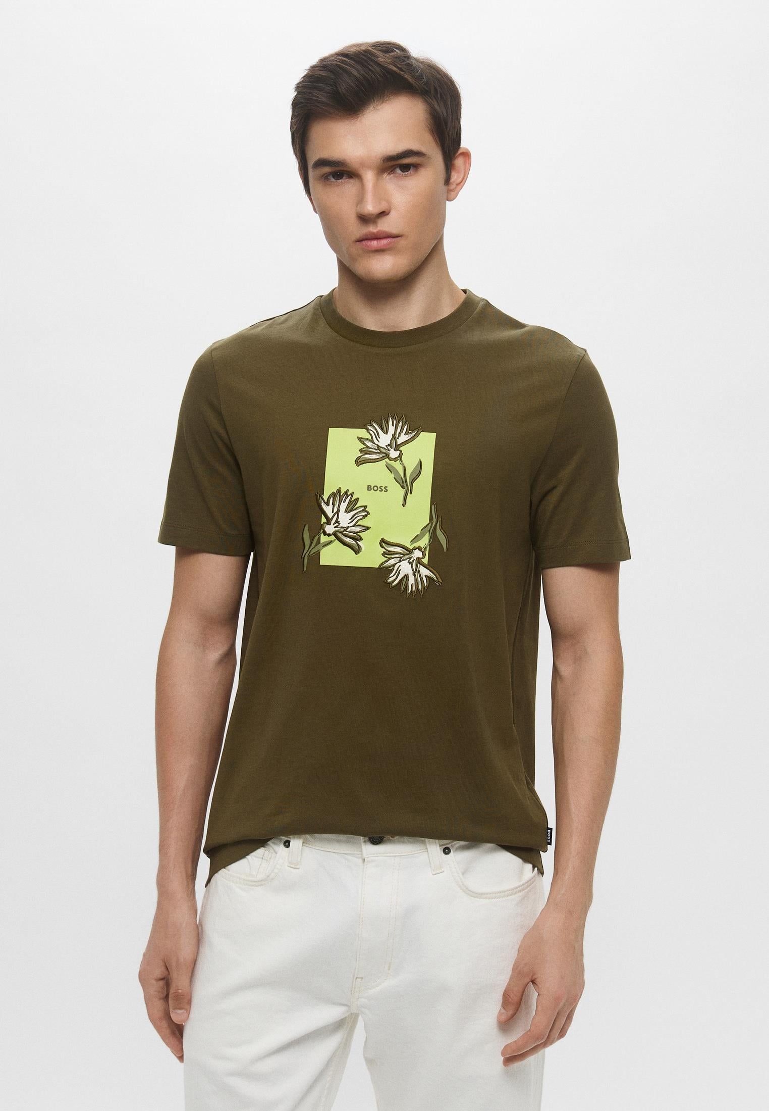 BOSS Dokuma Yeşil T-Shirt - 50536763-303 | Wejaar