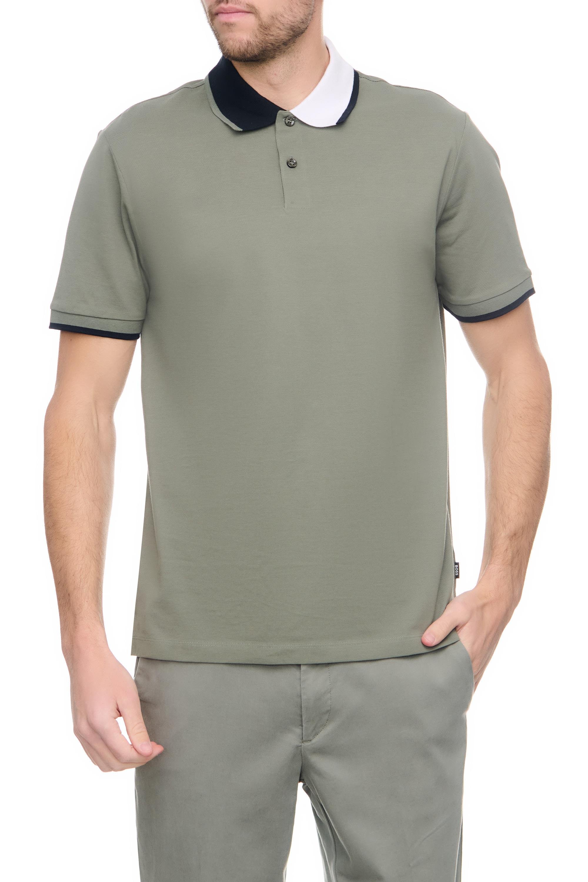 BOSS Erkek regular fit K sa Kollu logolu polo Yaka Ye il Polo Yaka T Shirt 50488275 343 50488275 343
