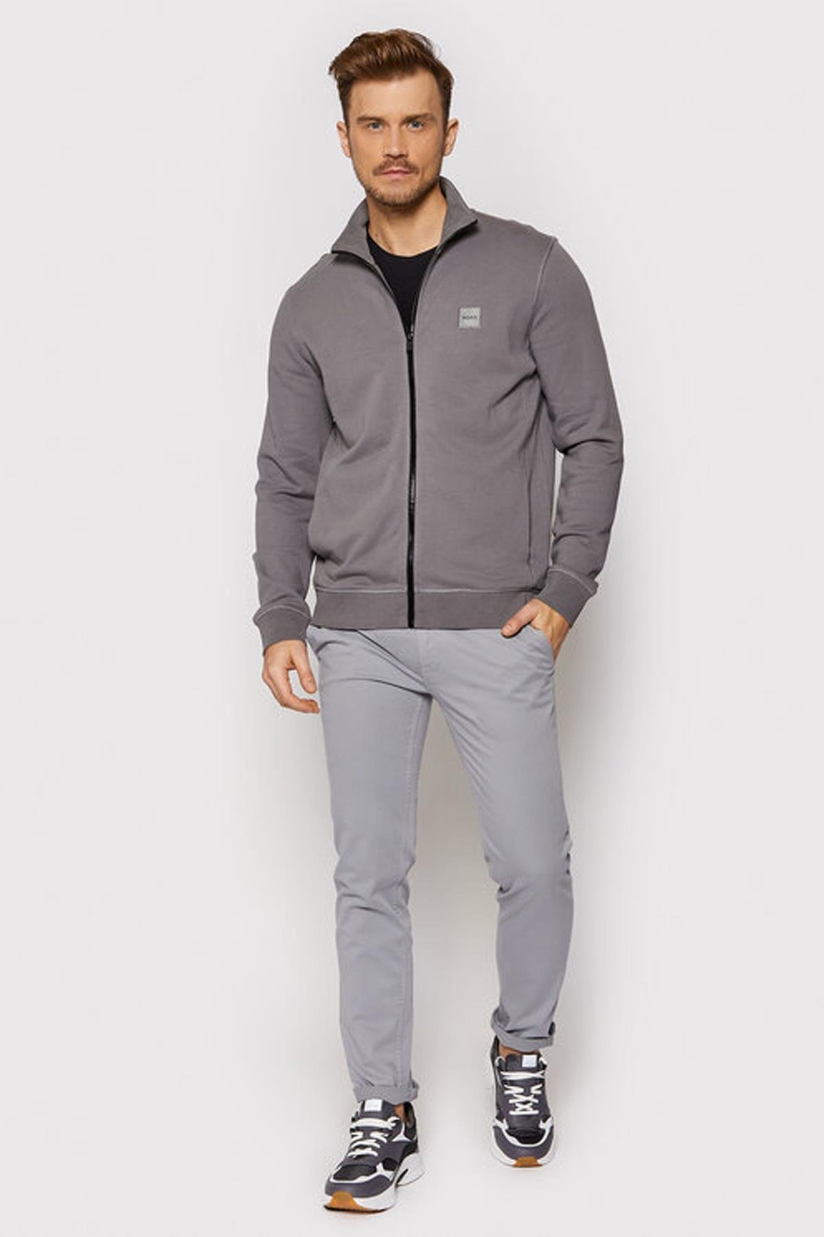 BOSS Erkek Slim Fit Normal Bel Pamuklu Gri Pantolon 50379152 GRI 50379152 GRI