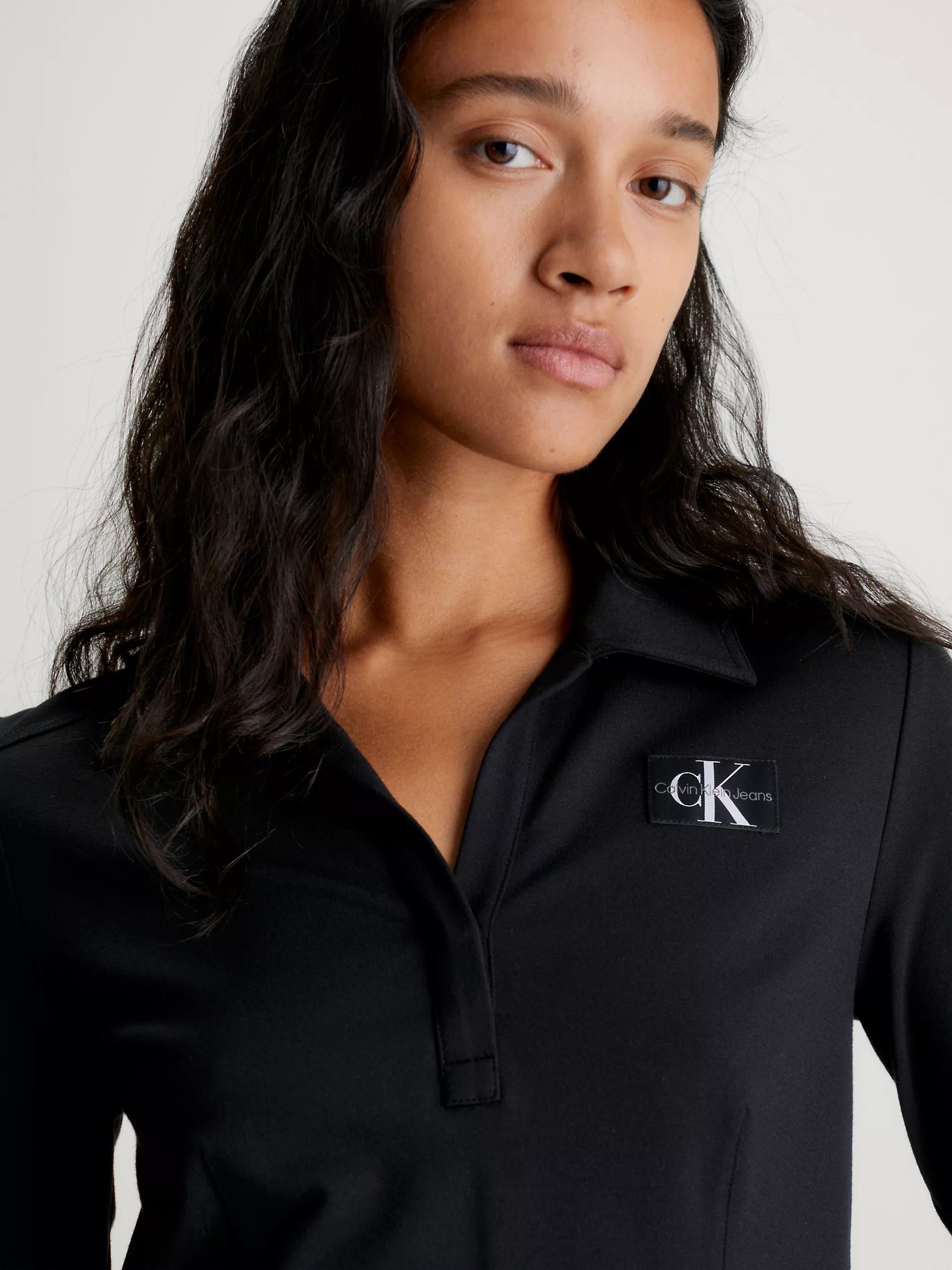 Calvin Kle n Kad n 100 Pamuklu Basic Fermuarl Polo Yaka Siyah T Shirt J20J222556 BEH J20J222556 BEH