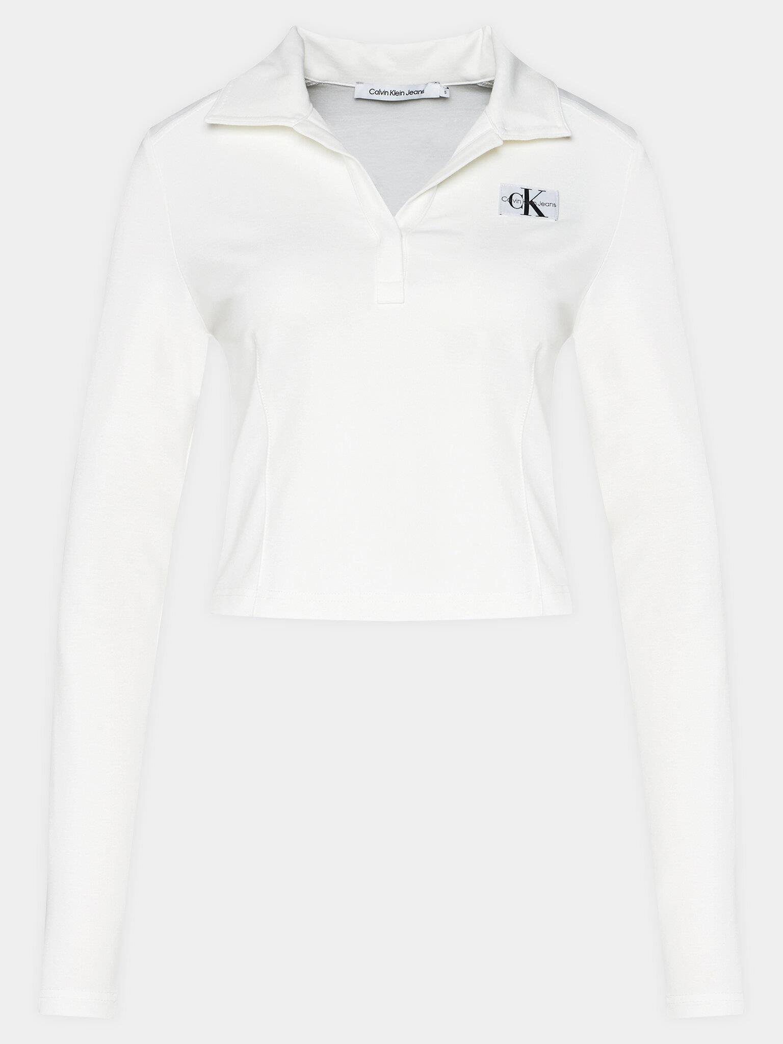 Calvin Kle n Kad n 100 Pamuklu Basic Fermuarl Polo Yaka Beyaz T Shirt J20J222556 YAF J20J222556 YAF