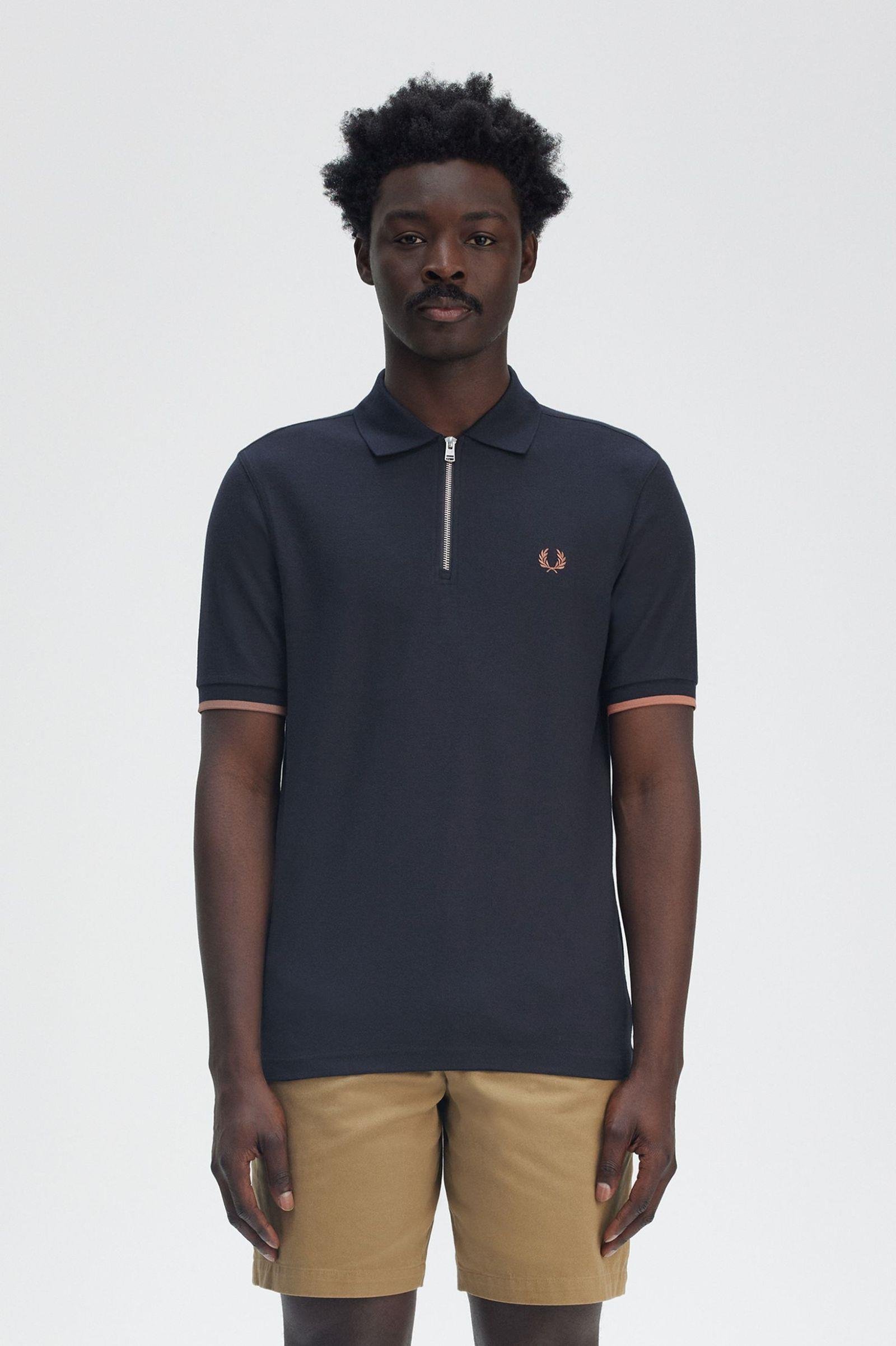 Fred Perry Dokuma Lacivert T-Shirt - M9886-608 | Wejaar