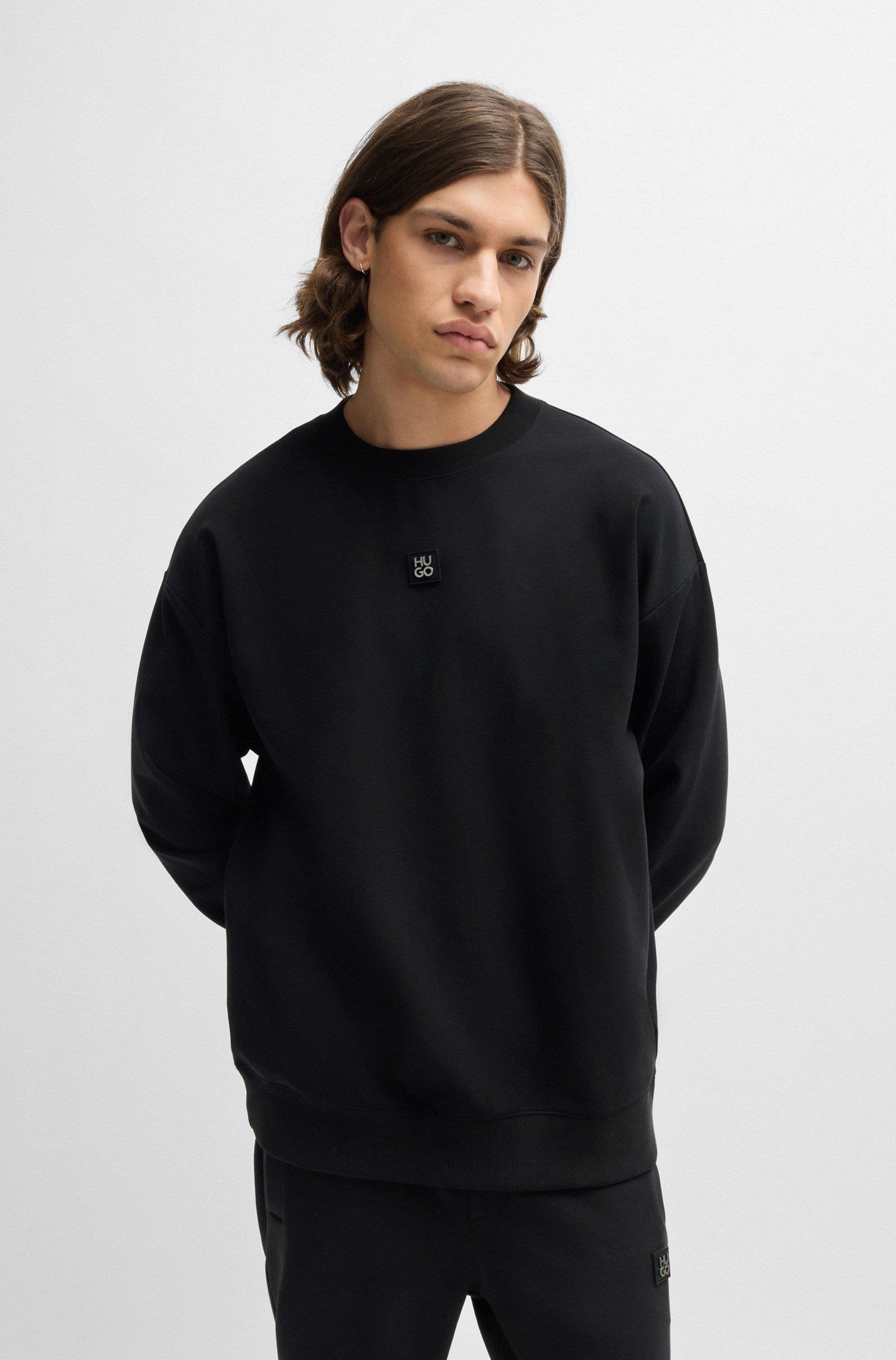 HUGO Erkek Marka Logolu Uzun Kollu Rahat Siyah Sweatshirt 50509270 001