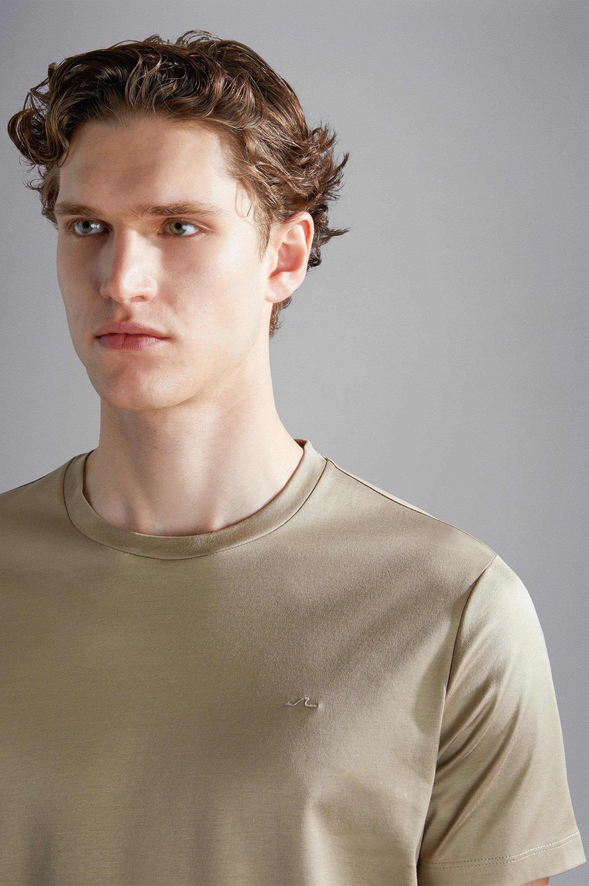 Paul Shark Erkek K sa Kollu Pamuklu Gunluk Krem T Shirt 14311636 128 14311636 128