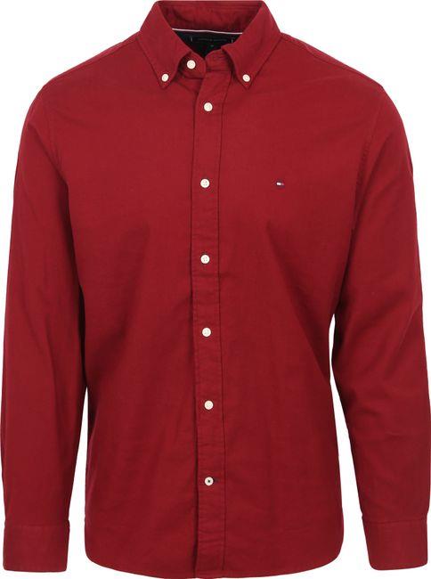 Tommy Hilfiger Erkek Pamuklu Gomlek Yakal Uzun Kollu Du me Kapamal K rm z Gomlek MW0MW33307 XJS MW0MW33307 XJS