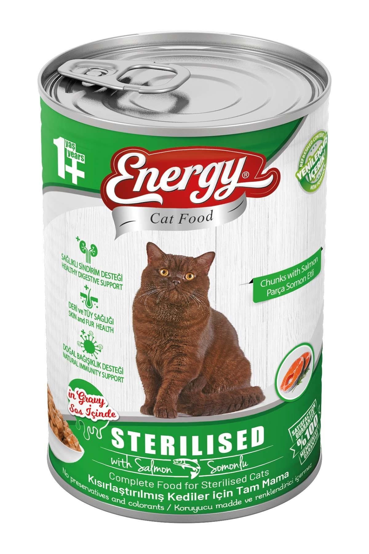 Energy Somonlu Kısırlaştırılmış Yaş Konserve Kedi Maması 400 G