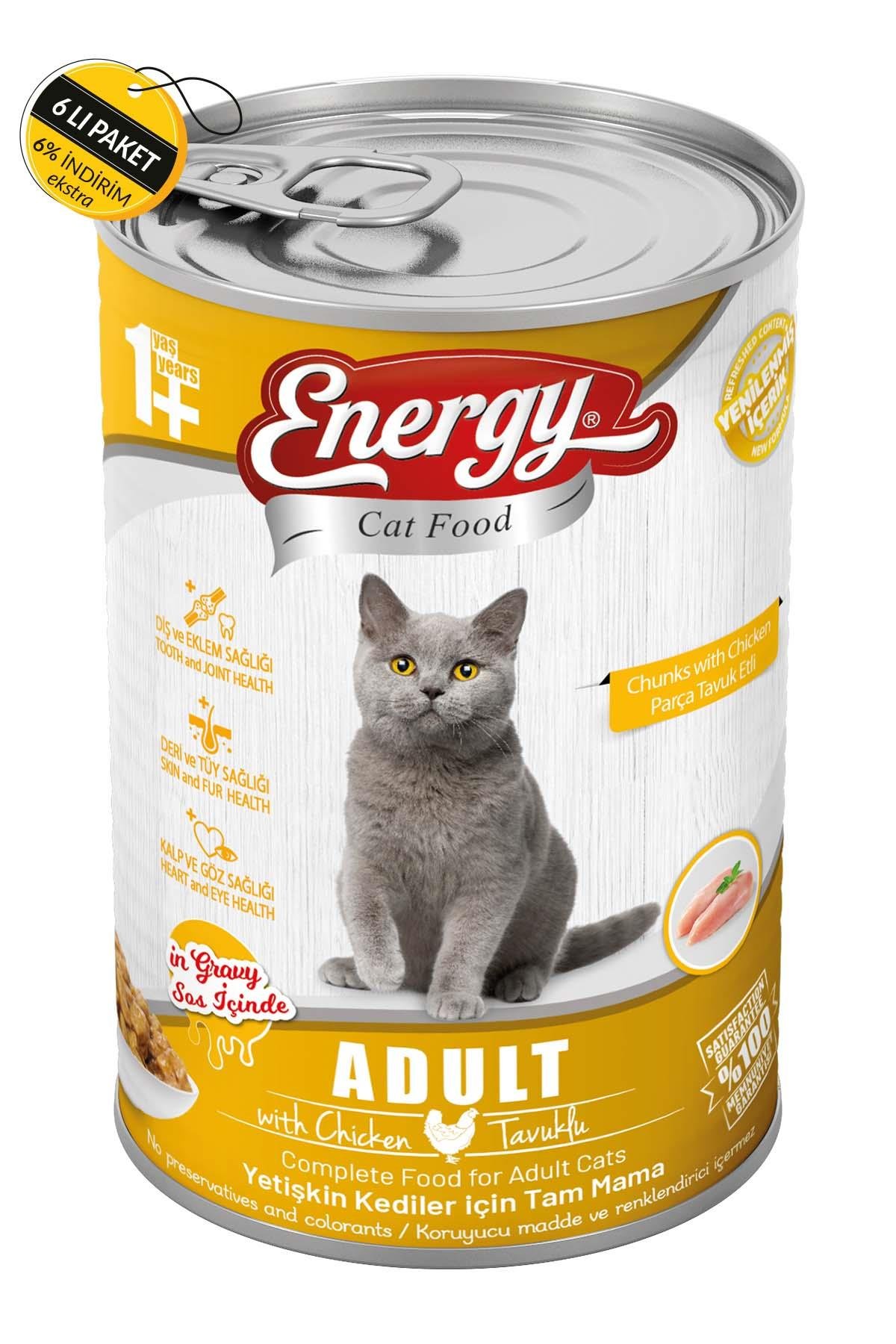 Energy Tavuklu Yetişkin Islak Kedi Maması 400 G Özel Koli (6 Adet)