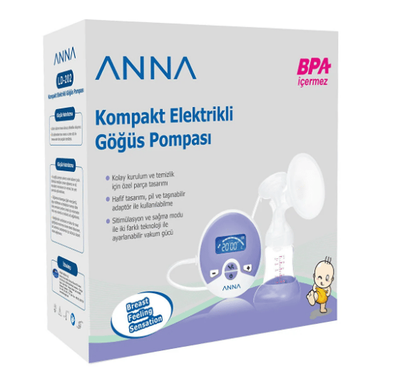 Anna Kompakt Elektrikli Göğüs Pompası Süt sağma Makinesi Tekli