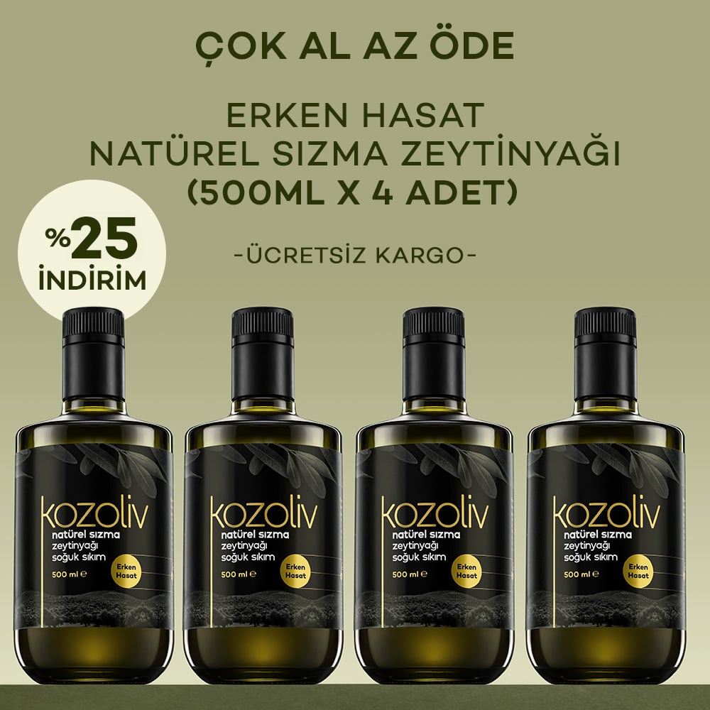 2025-26 Yeni Sezon Erken Hasat Soğuk Sıkım Zeytinyağı 4'lü 500 ML