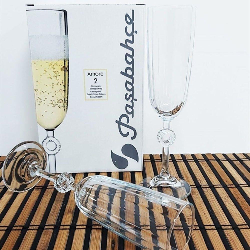 Paşabahçe Amore 2'li Şampanya Kadehi ve Kahve Yanı Bardağı