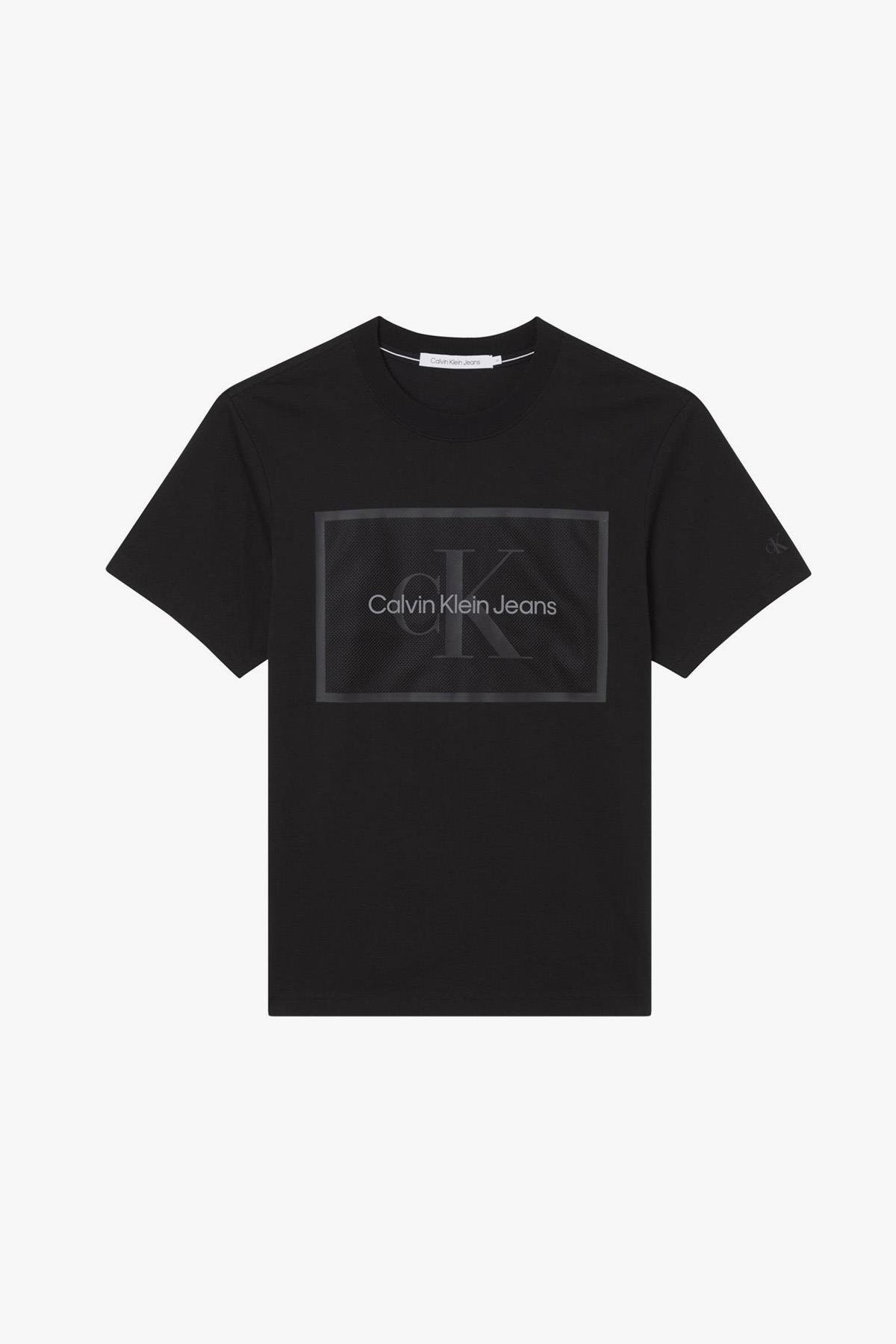 Calvin Klein Erkek T-Shirt Monologo Black Archival J30J321723 CK