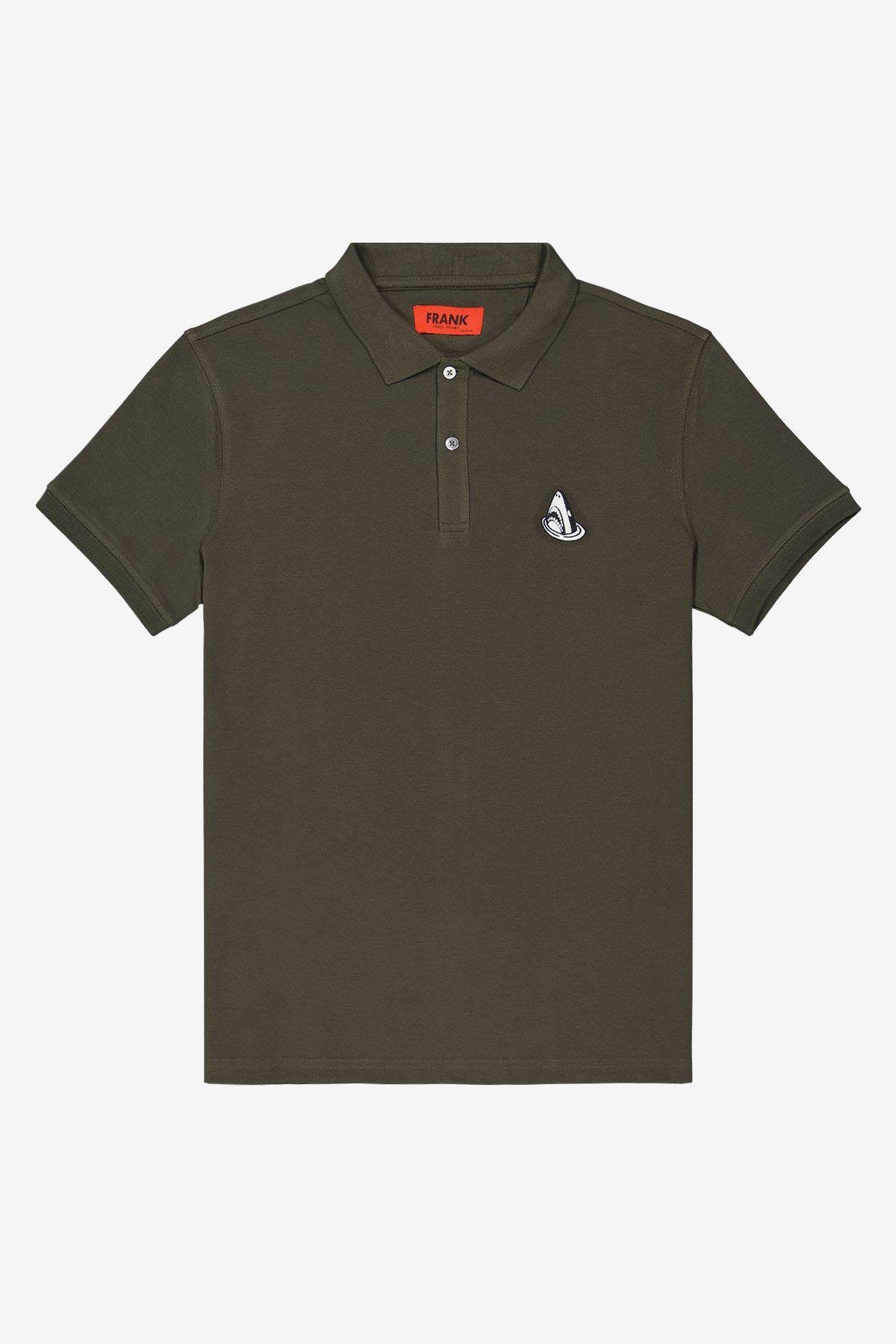 John Frank Haki Shark Erkek Polo T Shirt
