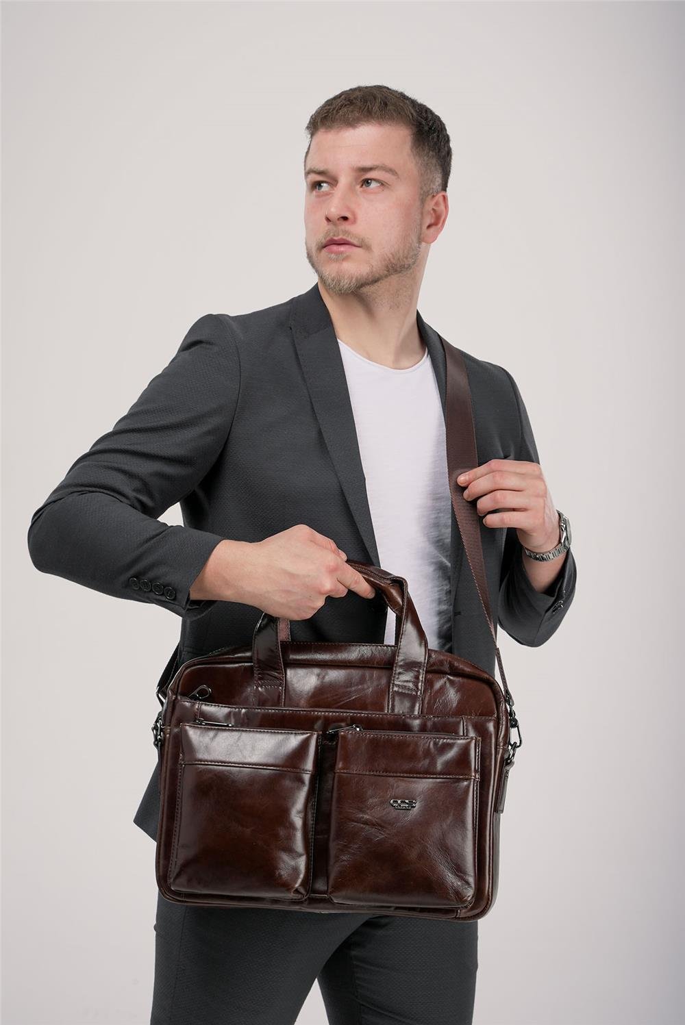 ÇÇS 71472 Hakiki Deri Evrak Çantası