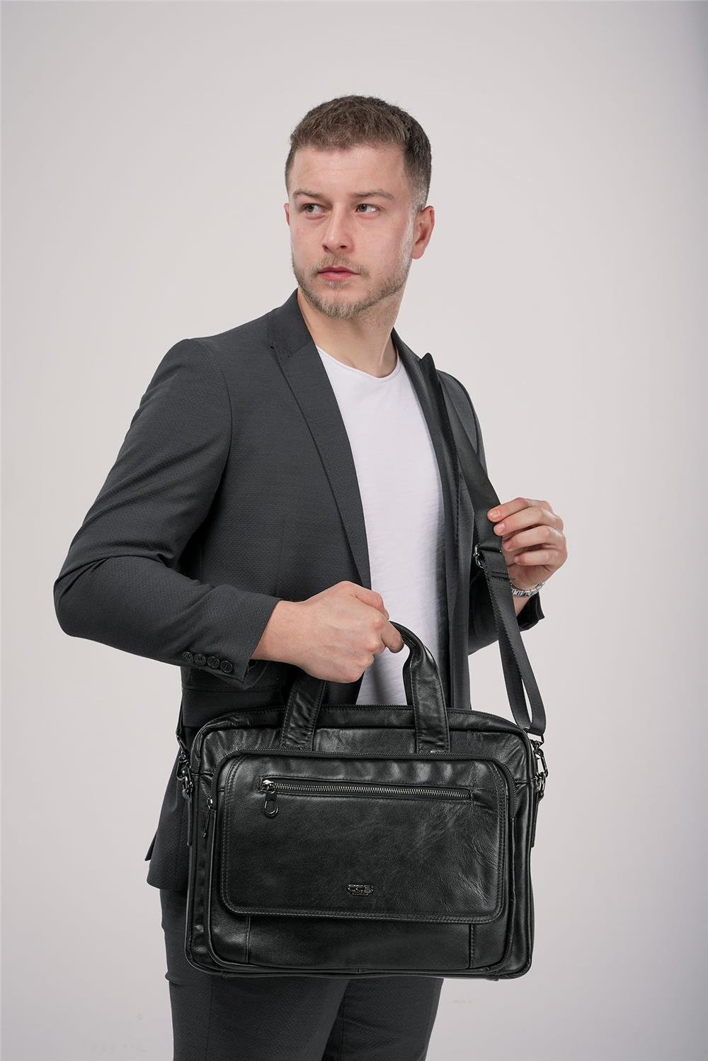 ÇÇS 71473 Hakiki Deri Evrak Çantası