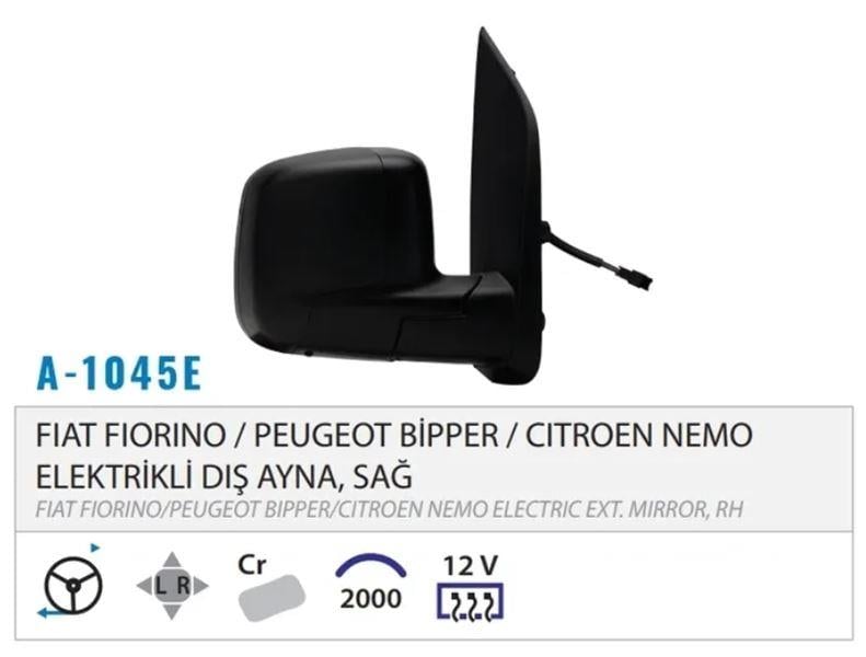 DIŞ DİKİZ AYNASI ELEKTRİKLİ ISITMALI SENSÖRLÜ SAĞ FIORINO NEMO BIPPER 07> M001.1032