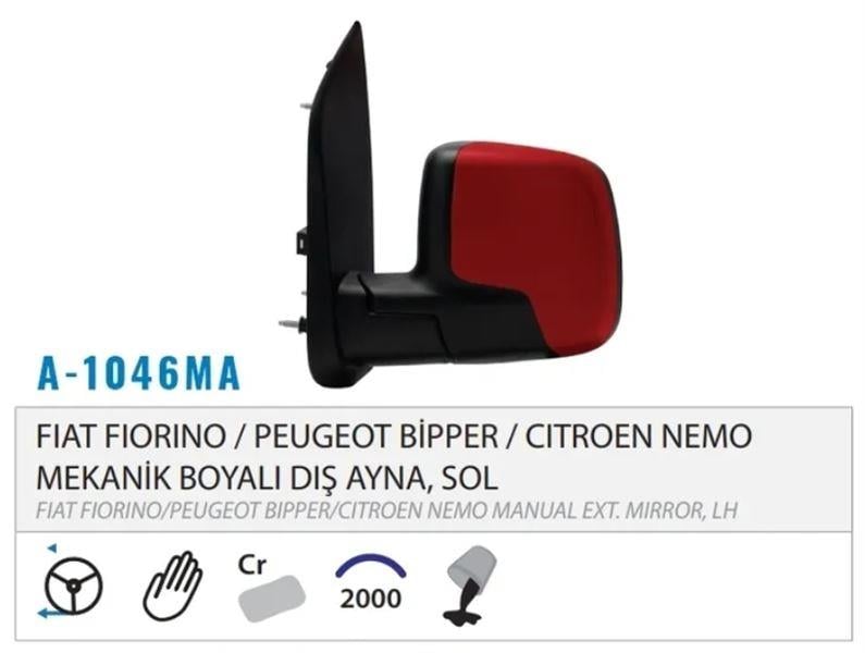 DIŞ DİKİZ AYNASI MEKANİK ASTARLI SOL FIORINO NEMO BIPPER 07> M001.1393