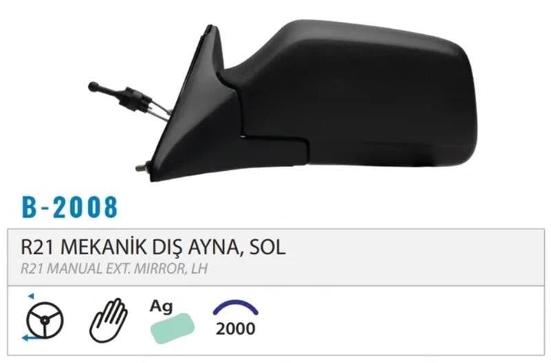 DIŞ DİKİZ AYNASI MEKANİK SOL R21 86-94 M002.2008