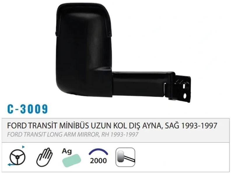 DIŞ DİKİZ AYNASI MEKANİK UZUN KOL SAĞ TRANSİT T15 93-97 M003.3009