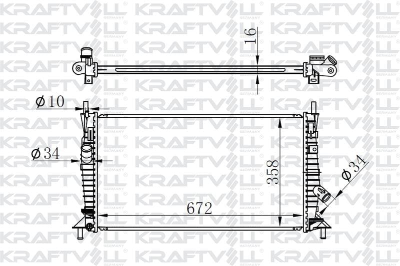 MOTOR RADYATORU (672×358×16) FOCUS 1,4TDCI 05-> MANUEL> BRAZING