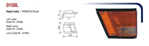SİNYAL LAMBASI ÖN SAĞ SOL +PARK AS950