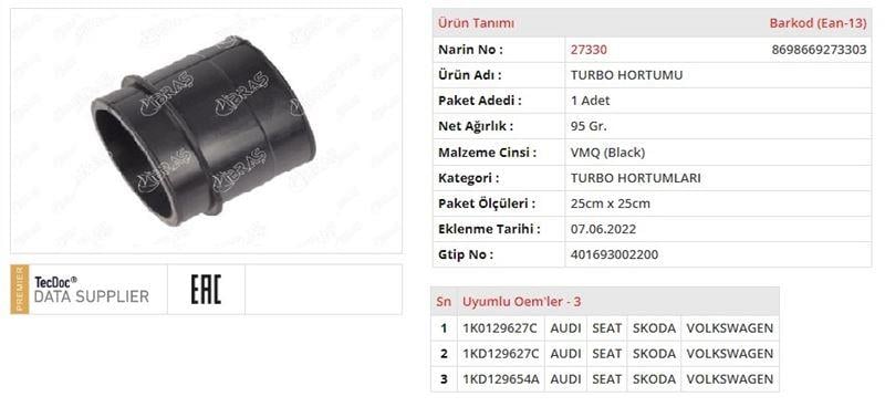 TURBO HORTUMU AUDİ
