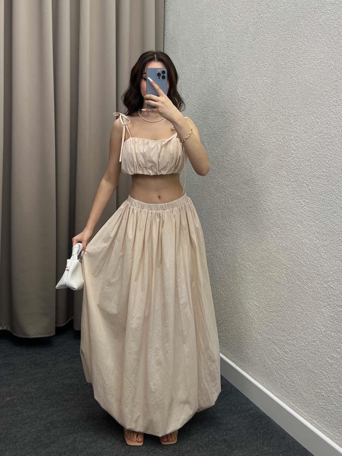 Balon Crop ve Etek Takım