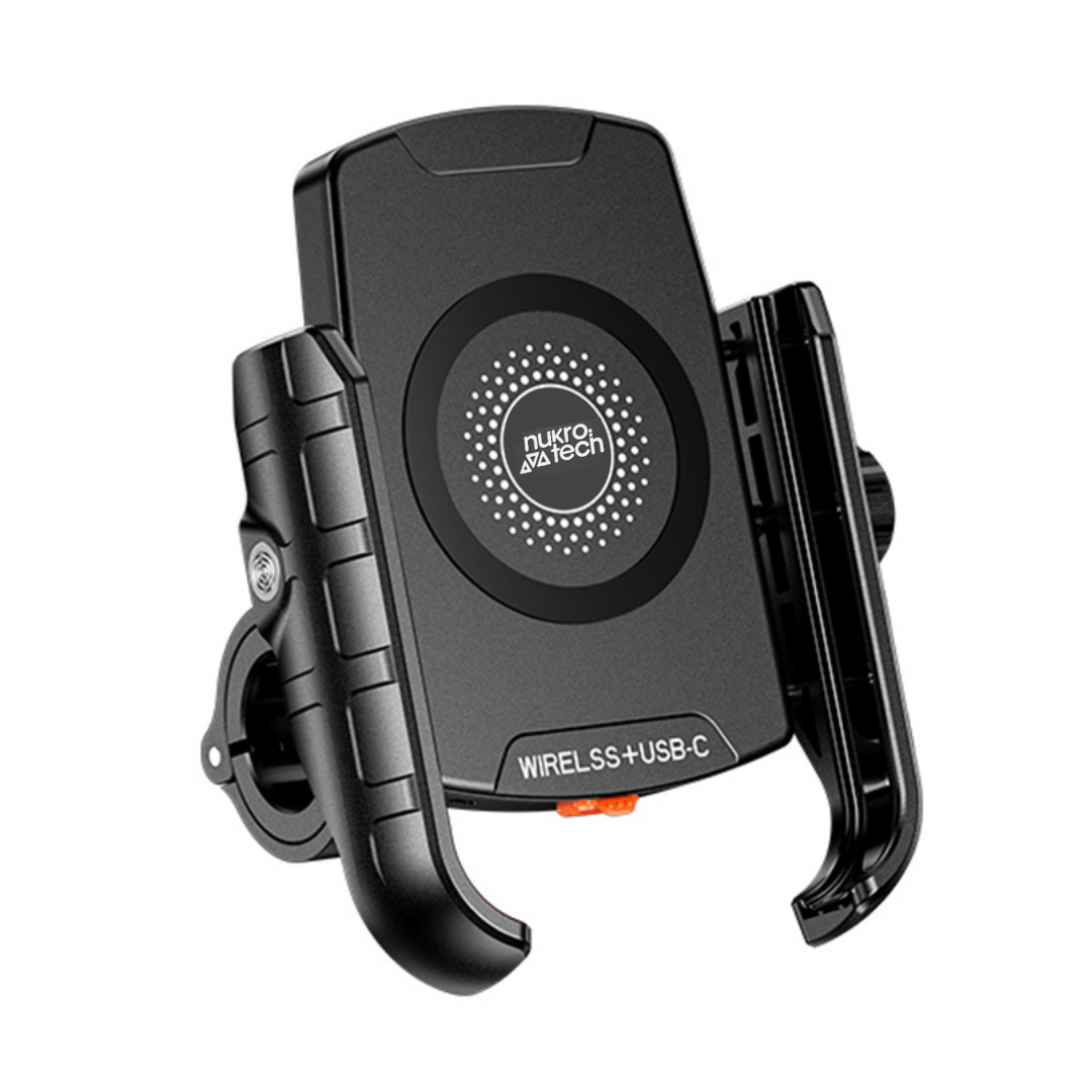 Nukrotech SF PLUS Wireless Şarjlı ve TYPE C Girişli Motosiklet Telefon  Tutucu