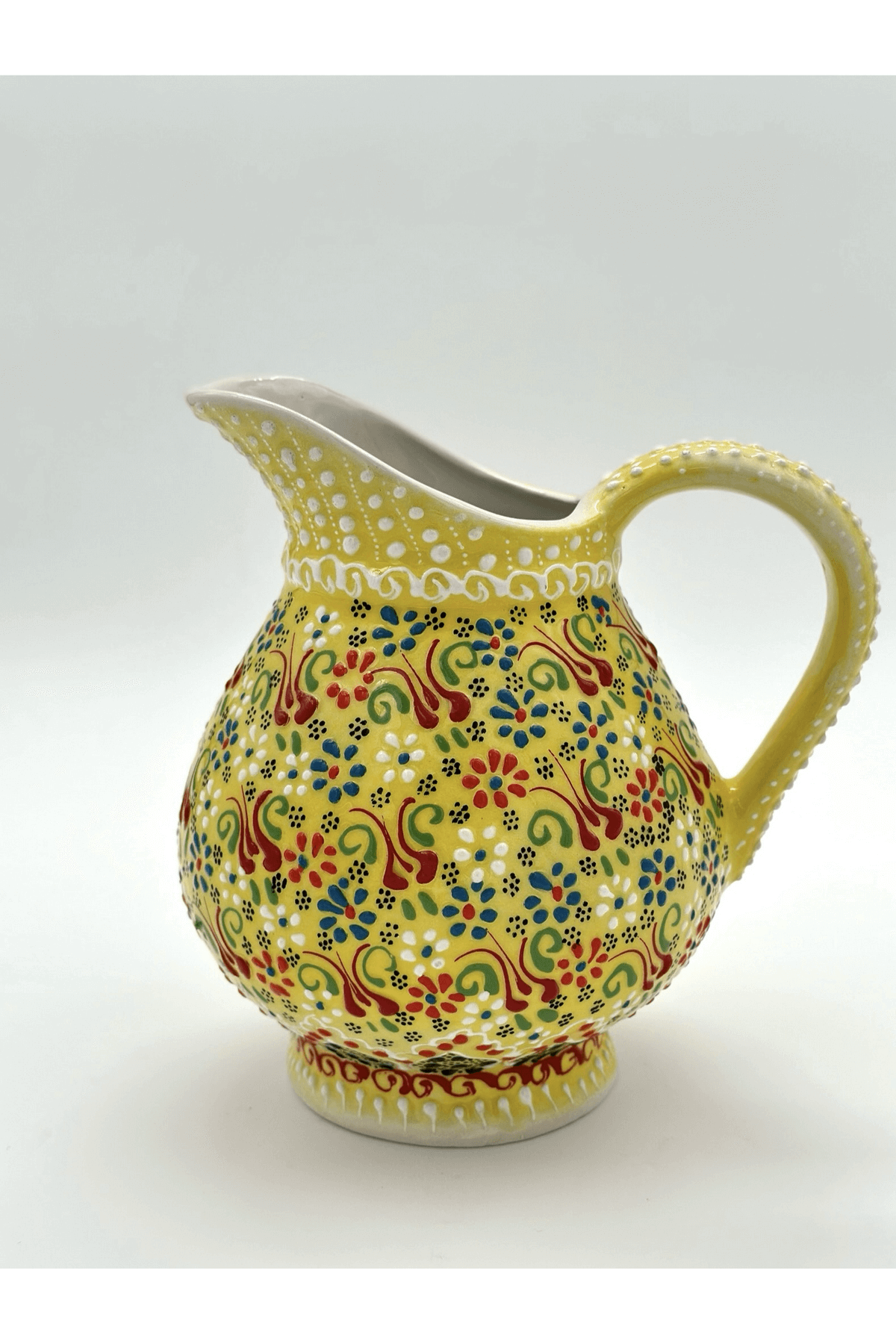 Decorative Turkish Ceramic Pitcher Vase, Decorative Ceramic Vase, Ceramic Water Jug, Pitcher Vase