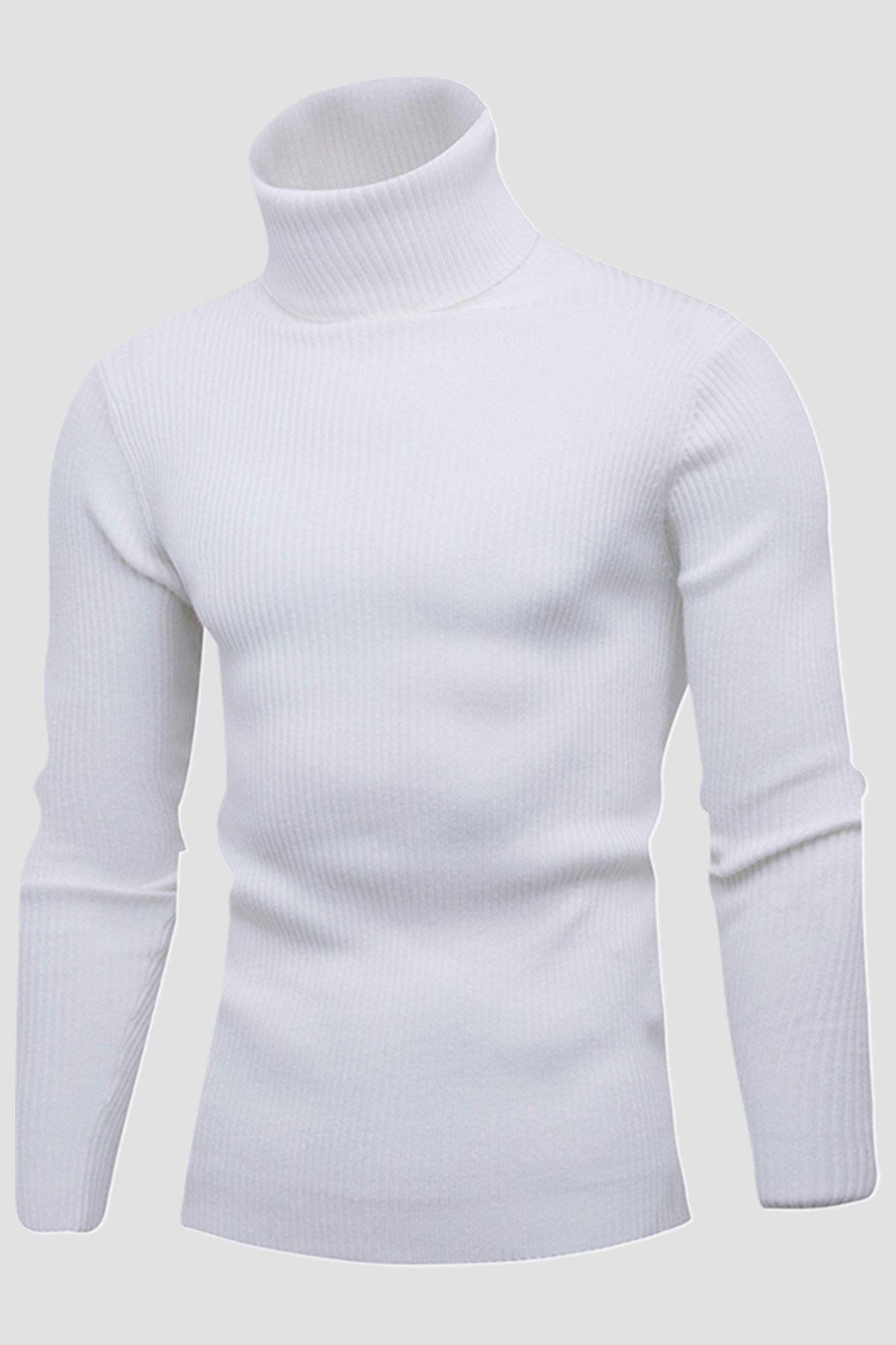 Unisex 2li Hazır Paket Siyah - Beyaz Balıkçı Yaka Kaşkorse Şardonlu Slimfit Boğazlı Kazak