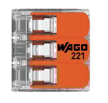 WAGO 221-413 3x4mm2 tırnaklı buat ve çok amaçlı klemens
