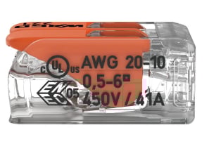 WAGO 221-612 2x6mm2 tırnaklı buat ve çok amaçlı klemens