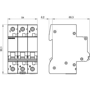 5SL6306-7 3X6A 6KA C Otomat 3Faz