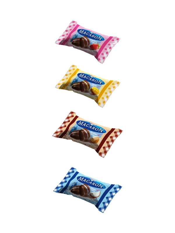 Macaron Karışık Krema Aromalı Dikey Poşet 500 Gr x 2