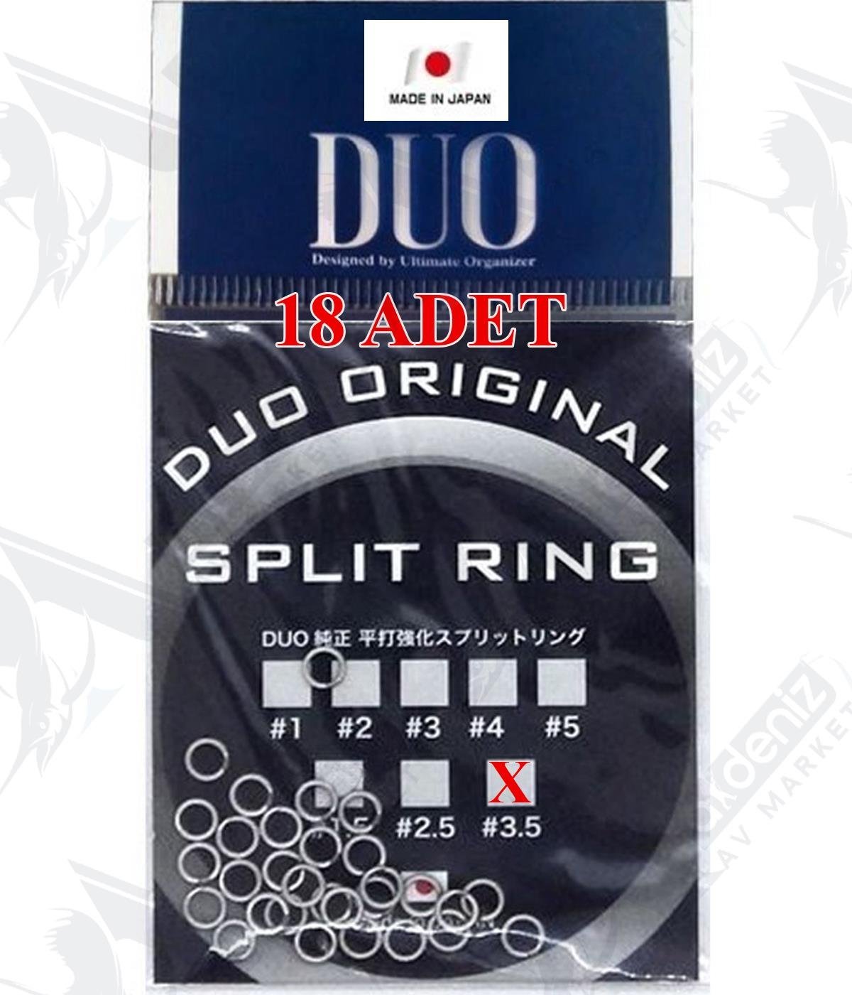 Duo Split Ring (Açık Halka ) 81Lb 37 kg 18' li Paket No:3.5DUO