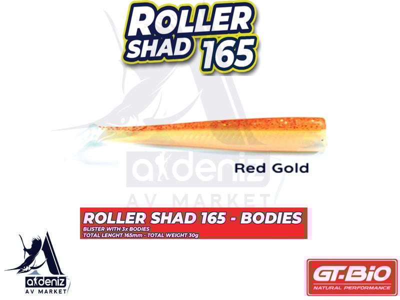 GT-BİO Roller Shad 165 Body Silikon Balık (Yedek Gövde) # Red Gold UVGT-BİO