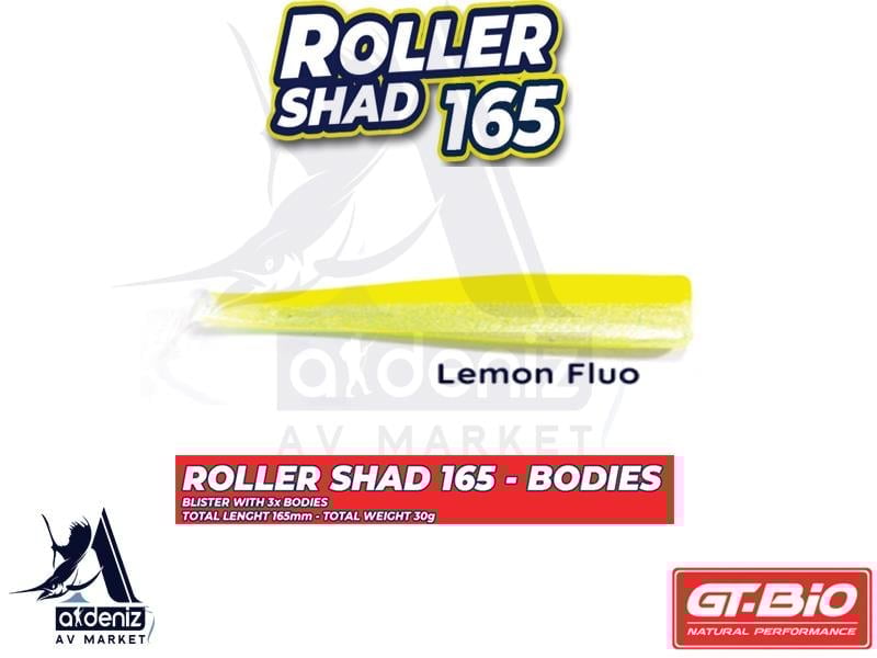 GT-BİO Roller Shad 165 Body Silikon Balık (Yedek Gövde) # Lemon FluoGT-BİO