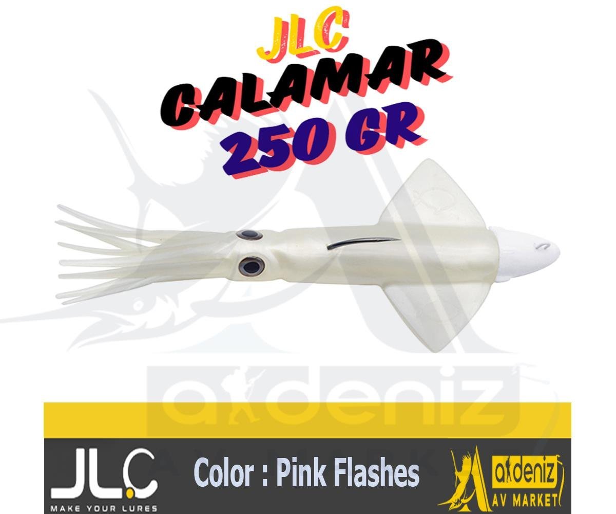 JLC Jigging A La Carta CALAMAR 250 Gr #8 Pink Flashes beyaz pembe efektli Combo Silikon Kalamar Yem