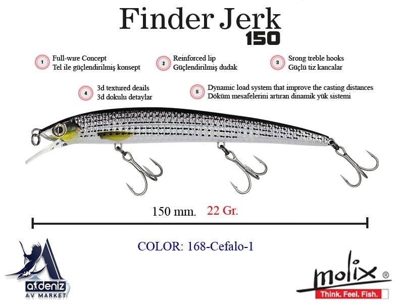 Molix Finder Jerk 150 Slow Sinking 15 Cm 22 Gr #168 Cefalo