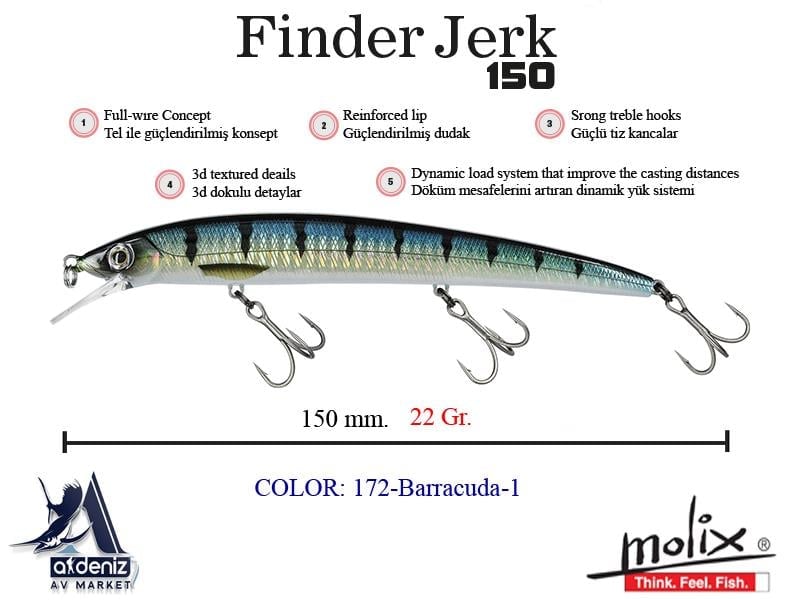 Molix Finder Jerk 150 Slow Sinking 15 Cm 22 Gr #172 Barracuda