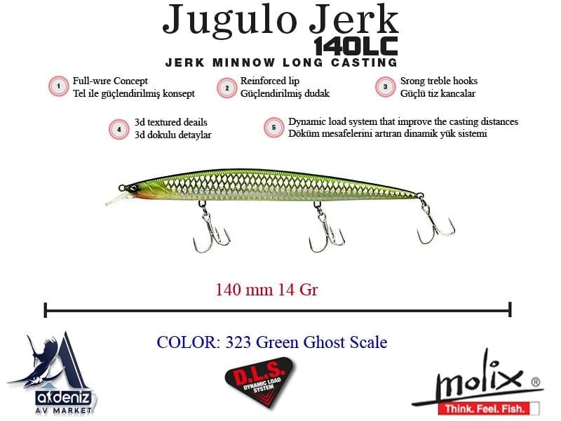 Molix Jugulo Jerk 140LC 14 Cm 14 Gr #323 Green Ghost Scale