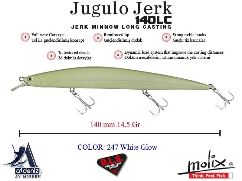 Molix Jugulo Jerk 140LC Suspending 14 Cm 14,5 Gr #247 White Glow